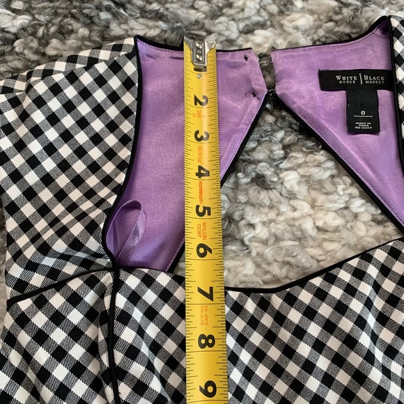White House Black Market Black & White Gingham Dress Size 0 - Picture 8 of 17